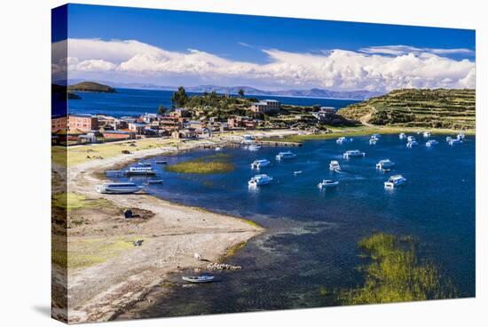 Harbour on Lake Titicaca at Challapampa Village on Isla Del Sol (Island of the Sun), Bolivia-Matthew Williams-Ellis-Stretched Canvas