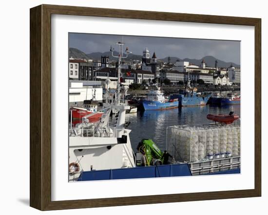 Harbour, Ponta Delgada, Sao Miguel Island, Azores, Portugal, Europe-De Mann Jean-Pierre-Framed Photographic Print