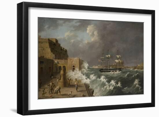 Harbour Scene, Malta-Anton Schranz-Framed Giclee Print