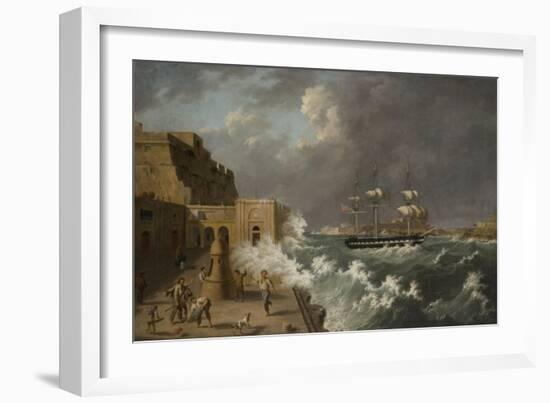 Harbour Scene, Malta-Anton Schranz-Framed Giclee Print
