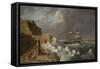 Harbour Scene, Malta-Anton Schranz-Framed Stretched Canvas
