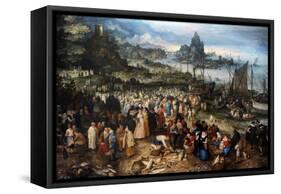 Harbour Scene with Christ Preaching, 1598-Jan Brueghel the Elder-Framed Stretched Canvas