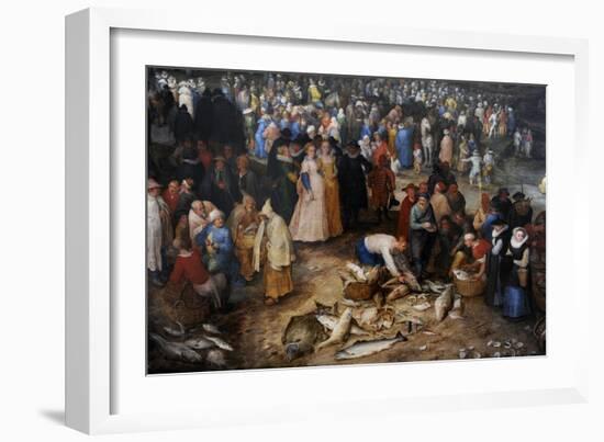 Harbour Scene with Christ Preaching, 1598-Jan Brueghel the Elder-Framed Giclee Print