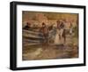 Harbour Scene with Fishermen-Robert Jobling-Framed Giclee Print