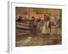 Harbour Scene with Fishermen-Robert Jobling-Framed Giclee Print