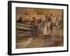 Harbour Scene with Fishermen-Robert Jobling-Framed Giclee Print