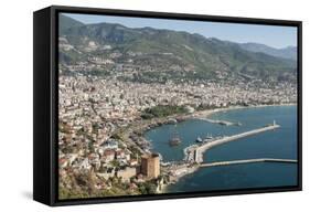 Harbour Seen from Kale Fortress, Alanya, Southern Turkey, Anatolia, Turkey, Asia Minor, Eurasia-Tony Waltham-Framed Stretched Canvas