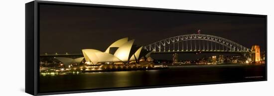 Harbour Sydney, Opera and Harbour Bridge in Sydney, New South Wales, Sydney, Australia-Thorsten Milse-Framed Stretched Canvas