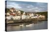Harbour Wall and the Village of Staithes, North Yorkshire National Park, Yorkshire, England-James Emmerson-Stretched Canvas