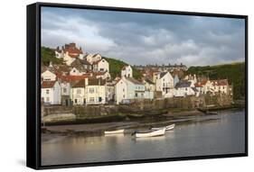 Harbour Wall and the Village of Staithes, North Yorkshire National Park, Yorkshire, England-James Emmerson-Framed Stretched Canvas
