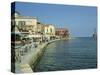 Harbour Waterfront and the Venetian Lighthouse, Chania, Crete, Greece, Europe-Terry Sheila-Stretched Canvas