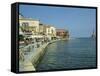Harbour Waterfront and the Venetian Lighthouse, Chania, Crete, Greece, Europe-Terry Sheila-Framed Stretched Canvas