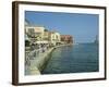 Harbour Waterfront and the Venetian Lighthouse, Chania, Crete, Greece, Europe-Terry Sheila-Framed Photographic Print