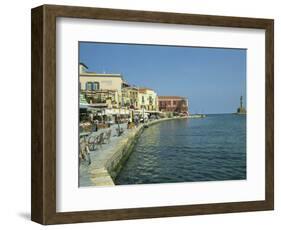 Harbour Waterfront and the Venetian Lighthouse, Chania, Crete, Greece, Europe-Terry Sheila-Framed Photographic Print