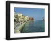 Harbour Waterfront and the Venetian Lighthouse, Chania, Crete, Greece, Europe-Terry Sheila-Framed Photographic Print