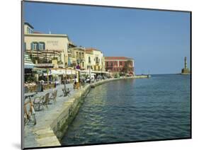 Harbour Waterfront and the Venetian Lighthouse, Chania, Crete, Greece, Europe-Terry Sheila-Mounted Photographic Print