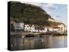 Harbour, with Castle on Hill Above, Scarborough, Yorkshire, England, United Kingdom-Adina Tovy-Stretched Canvas