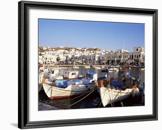 Harbour with Fishing Boats, Mykonos Town, Island of Mykonos, Cyclades, Greece-Hans Peter Merten-Framed Photographic Print