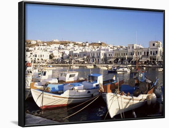 Harbour with Fishing Boats, Mykonos Town, Island of Mykonos, Cyclades, Greece-Hans Peter Merten-Framed Photographic Print