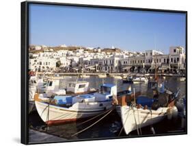 Harbour with Fishing Boats, Mykonos Town, Island of Mykonos, Cyclades, Greece-Hans Peter Merten-Framed Photographic Print