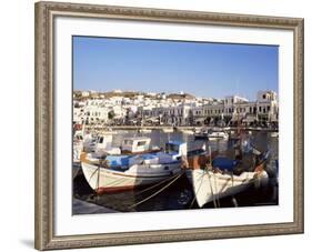 Harbour with Fishing Boats, Mykonos Town, Island of Mykonos, Cyclades, Greece-Hans Peter Merten-Framed Photographic Print