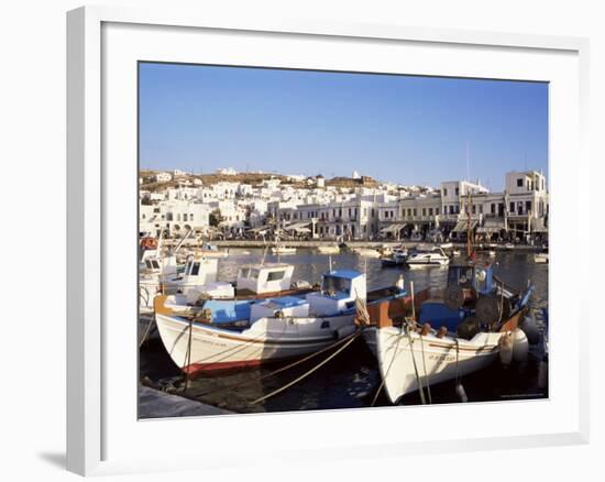 Harbour with Fishing Boats, Mykonos Town, Island of Mykonos, Cyclades, Greece-Hans Peter Merten-Framed Photographic Print