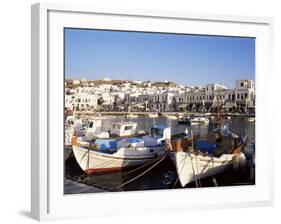 Harbour with Fishing Boats, Mykonos Town, Island of Mykonos, Cyclades, Greece-Hans Peter Merten-Framed Photographic Print