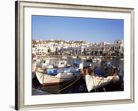 Harbour with Fishing Boats, Mykonos Town, Island of Mykonos, Cyclades, Greece-Hans Peter Merten-Framed Photographic Print