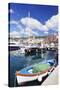 Harbour with Fishing Boats, Porto Azzuro, Island of Elba, Livorno Province, Tuscany, Italy-Markus Lange-Stretched Canvas