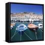 Harbour with Fishing Boats, Portoferraio, Island of Elba-Markus Lange-Framed Stretched Canvas