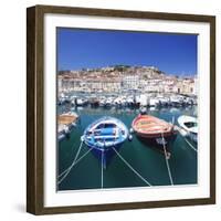 Harbour with Fishing Boats, Portoferraio, Island of Elba-Markus Lange-Framed Photographic Print