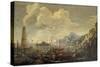 Harbour with Lighthouse and Ships-Salvator Rosa-Stretched Canvas