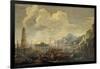 Harbour with Lighthouse and Ships-Salvator Rosa-Framed Giclee Print