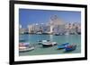 Harbour with Old Town and Cathedral, Giovinazzo, Province of Bari, Apulia, Italy-Markus Lange-Framed Photographic Print