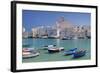 Harbour with Old Town and Cathedral, Giovinazzo, Province of Bari, Apulia, Italy-Markus Lange-Framed Photographic Print