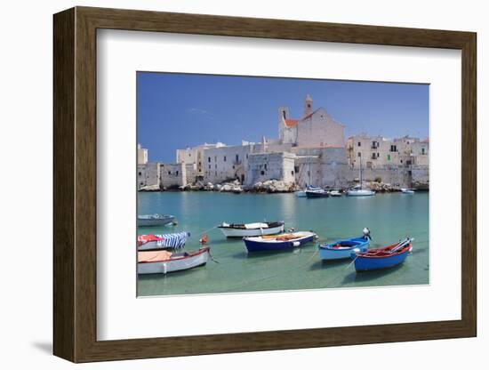 Harbour with Old Town and Cathedral, Giovinazzo, Province of Bari, Apulia, Italy-Markus Lange-Framed Photographic Print