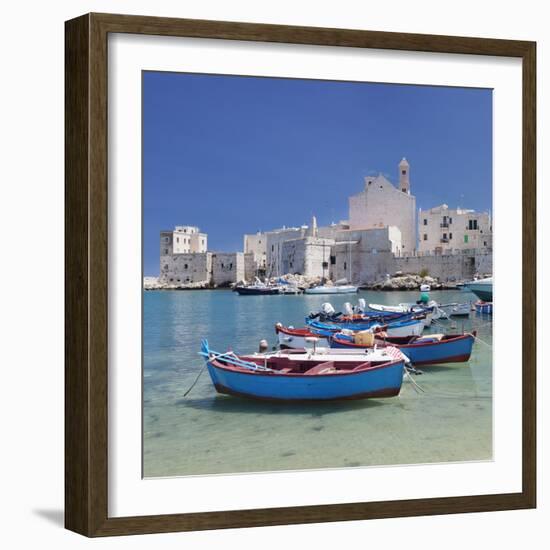 Harbour with Old Town and Cathedral, Giovinazzo, Province of Bari, Apulia, Italy-Markus Lange-Framed Photographic Print