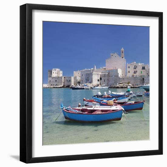 Harbour with Old Town and Cathedral, Giovinazzo, Province of Bari, Apulia, Italy-Markus Lange-Framed Photographic Print