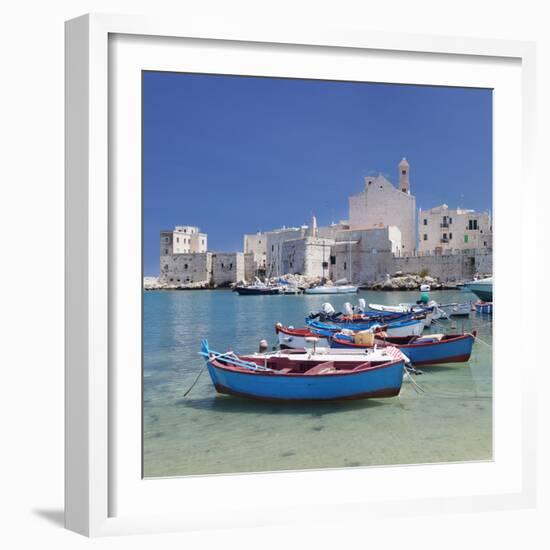 Harbour with Old Town and Cathedral, Giovinazzo, Province of Bari, Apulia, Italy-Markus Lange-Framed Photographic Print