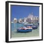 Harbour with Old Town and Cathedral, Giovinazzo, Province of Bari, Apulia, Italy-Markus Lange-Framed Premium Photographic Print