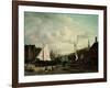 Harbour With Sailboats And Marketstalls-Jacob Ruysdael-Framed Giclee Print