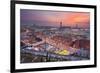 Harbour with Torre Jaume I in Barcelona, Catalonia, Spain-null-Framed Art Print