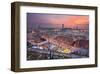 Harbour with Torre Jaume I in Barcelona, Catalonia, Spain-null-Framed Art Print