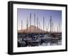 Harbour with Volcanic Island of Pico Beyond, Horta, Faial Island, Azores, Portugal-Alan Copson-Framed Photographic Print