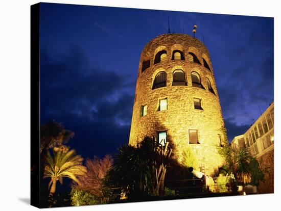 Harbourside Watchtower Illuminated at Night, Puerto Banus, Marbella, Andalucia, Spain, Europe-Tomlinson Ruth-Stretched Canvas