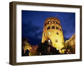 Harbourside Watchtower Illuminated at Night, Puerto Banus, Marbella, Andalucia, Spain, Europe-Tomlinson Ruth-Framed Photographic Print
