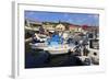 Harbourside with Boats and Cafes, Fiskardo, Kefalonia (Cephalonia)-Eleanor Scriven-Framed Photographic Print