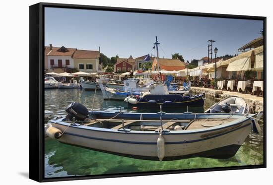 Harbourside with Boats-Eleanor-Framed Stretched Canvas