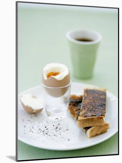 Hard-Boiled Breakfast Egg and Toast with Vegemite-Tanya Zouev-Mounted Photographic Print
