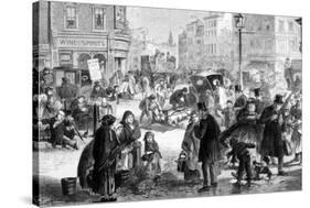 Hard Frost on the Streets of London, Engraving from 'The Illustrated London News', 1865-null-Stretched Canvas